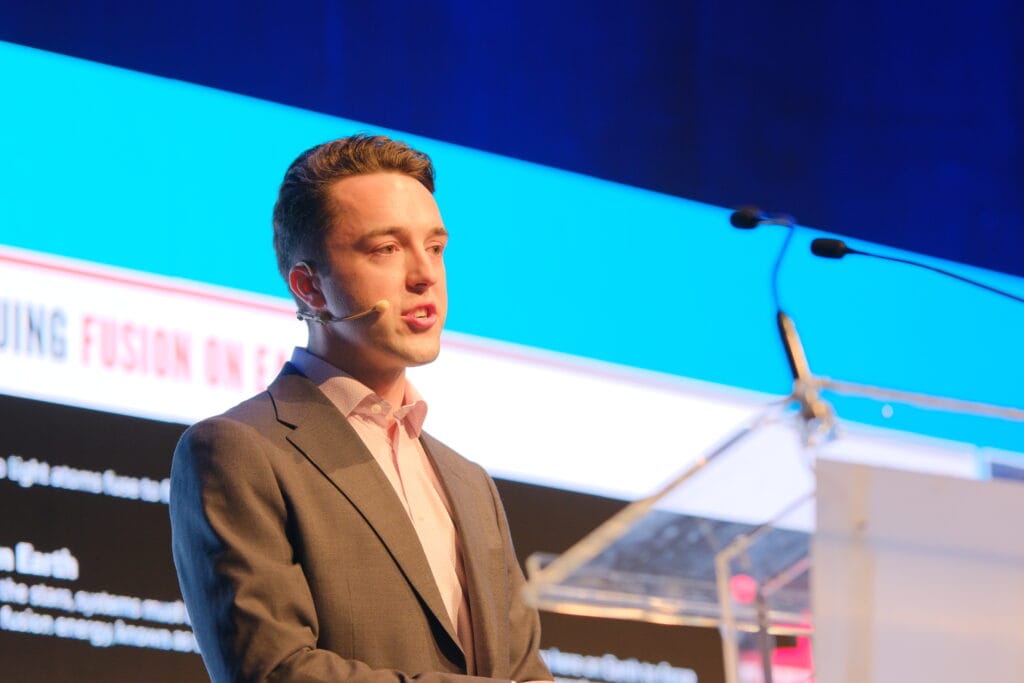 Josh Nycholat speaking about General Fusion's solutions at ETS2026.
