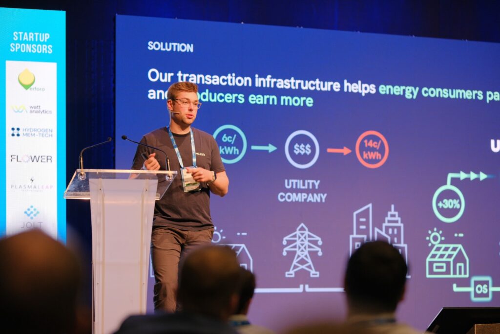 Pitch battle finalist on stage