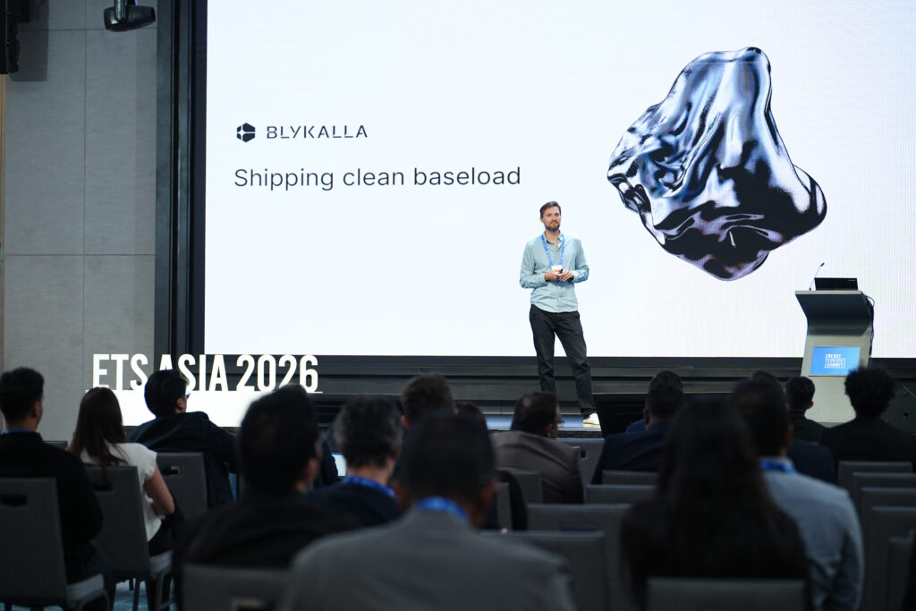Jon Christensen of Blykalla pitching on stage at Energy Tech Challengers Asia 2026