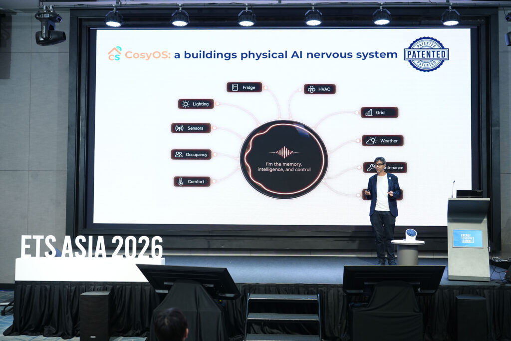 Matias Acosta of Cosysense pitching for Green Energy Infrastructure track award at Energy Tech Challengers Asia 2026