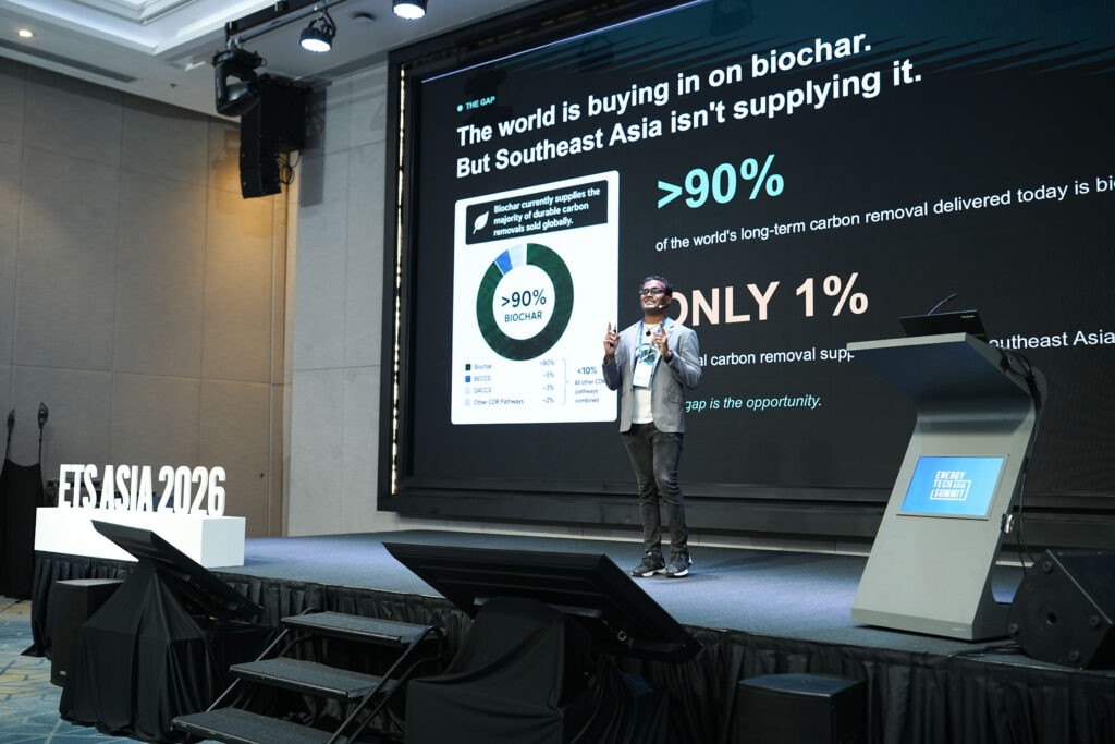 Yovindra Kanezin of Reclimate pitching for Climate Software X track at Energy Tech Challengers Asia 2026